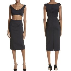 NWT Mother of All Clio Cutout Sheath Midi Dress In Black Sz. S